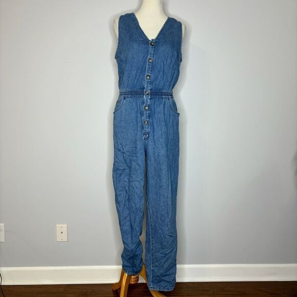 Lee- Blue Button Down Pantsuit - Picture 1 of 4